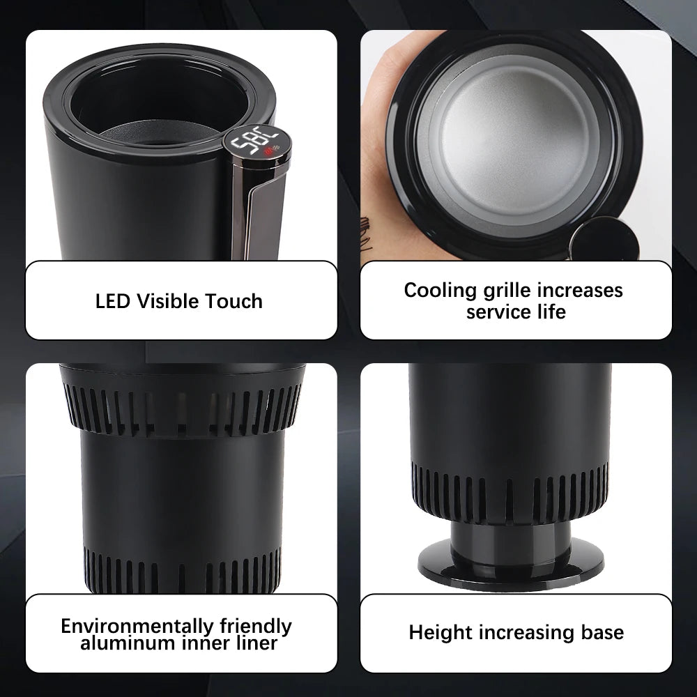 Car Cooling Heating Cup Holder &ndash; 12V Smart Display Temp