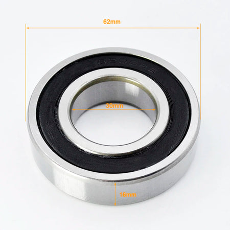 6200 Series Chrome Steel Bearings 2RS &ndash; Grease Lubricated 6206-2RS 30x62x16mm / CHINA / 2Pcs