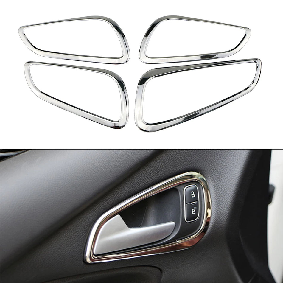 Inner Door Handle Protector Sticker for Ford Focus 3 Mk3 (2014-2018), Stainless Steel Cover