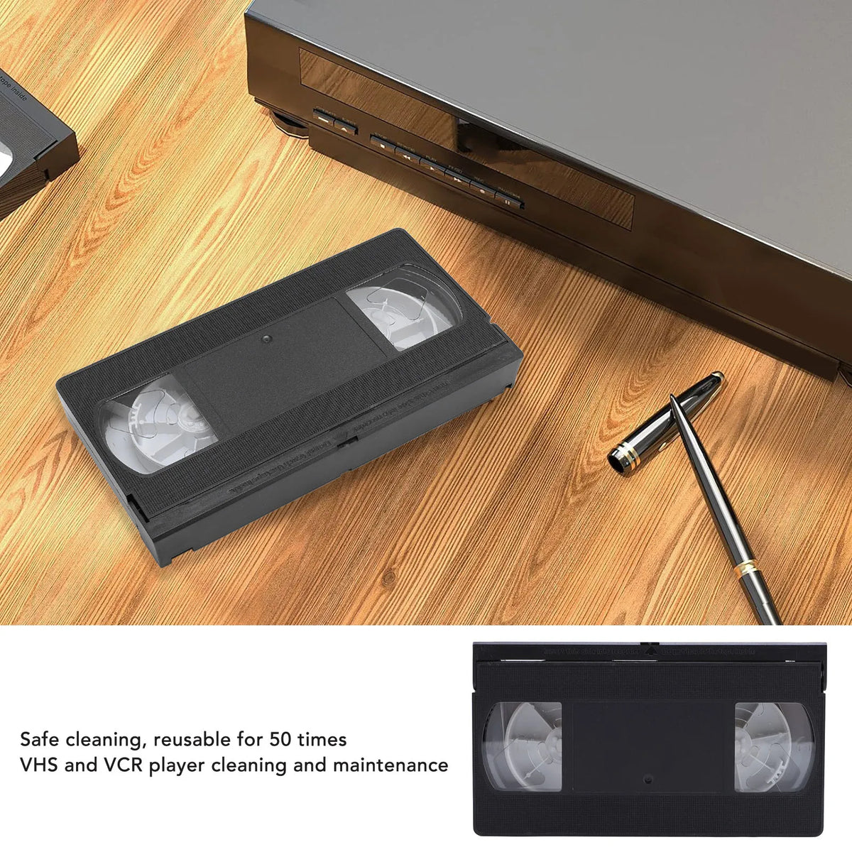 VCR VHS Player Cleaner Reusable - Dry Technology No Fluid