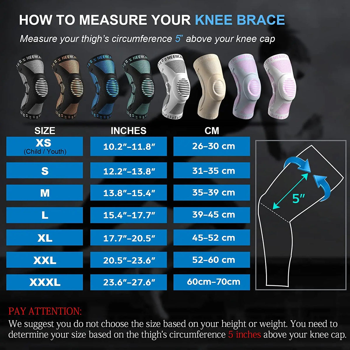 NEENCA Copper Knee Brace Knee Support with Patella Gel Pad &amp;Side Stabilizers for Knee Pain Sport Arthritis ACL Joint Pain Relief