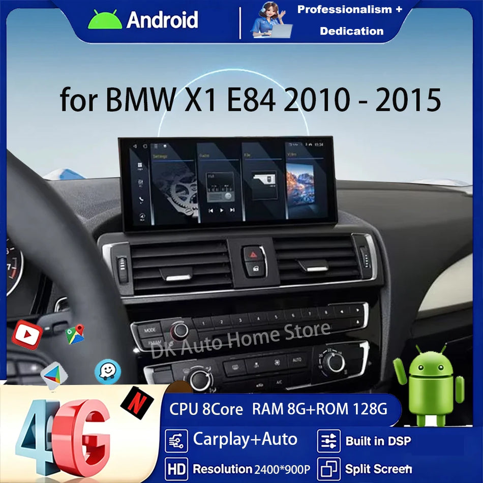 12,3-calowy Android 16 Stereo do BMW X1 E84 z Carplay i nawigacją GPS