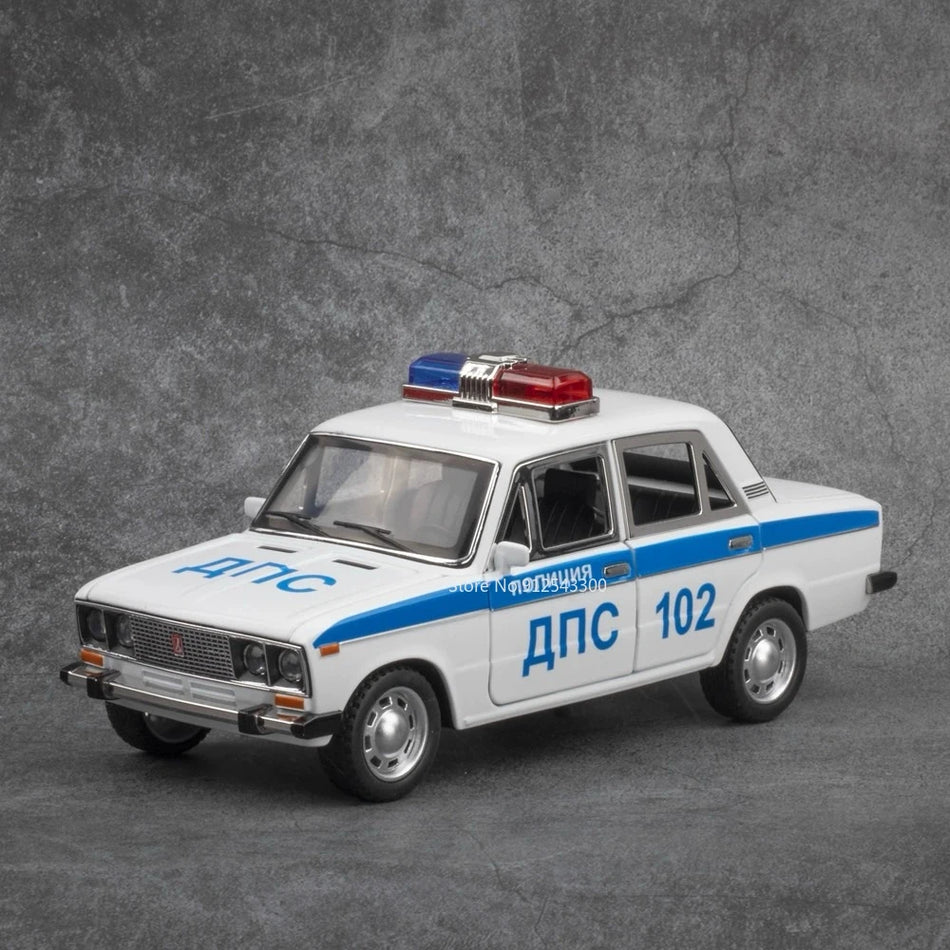 Μοντέλο Αστυνομικού Αυτοκινήτου Diecast 1/24 για Lada 2106 με Ήχο και Φως Pull Back