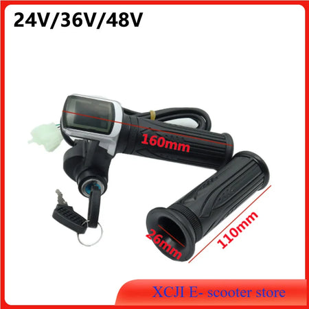 Versatile LCD Throttle Display with Key Lock for E-Bikes and Scooters