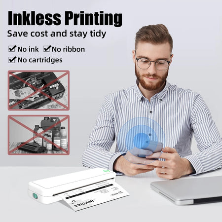 Thermal A4 Mobile Printer &ndash; Ultra Portable Inkless Bluetooth