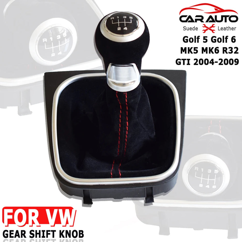 Κουμπί Ταχυτήτων από Σουέντ Δέρμα για Volkswagen Golf MK5 MK6 R32 GTI 2004-2009