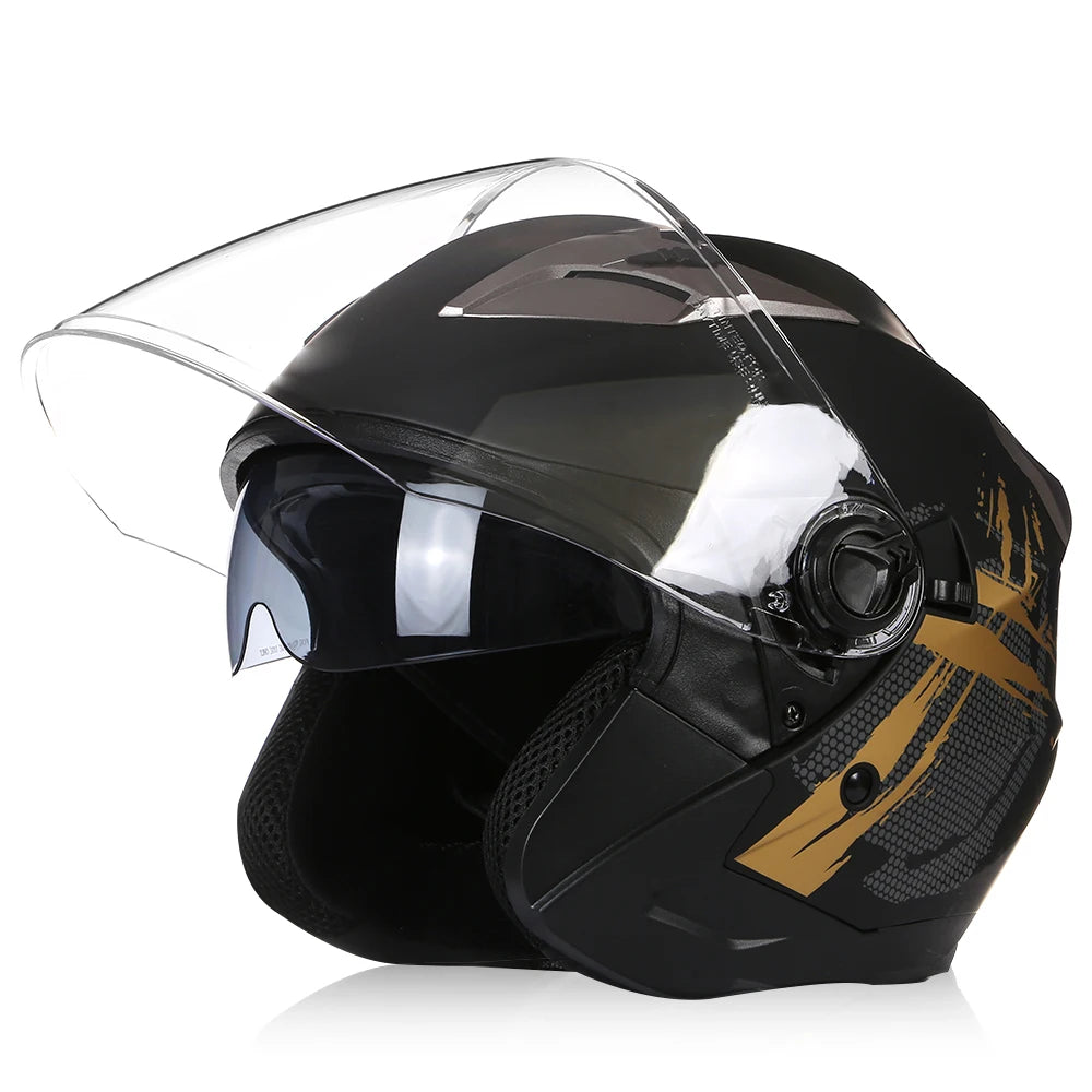 BLD DOT Approved Open Face Motorcycle Helmet - Unisex Stylish Safety Gear 1 / CHINA / XL