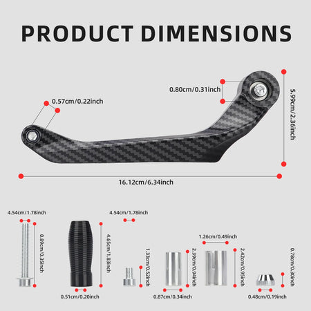 Motorcycle Brake Clutch Lever Hand Guard Protector &ndash; Durable Carbon Black Design