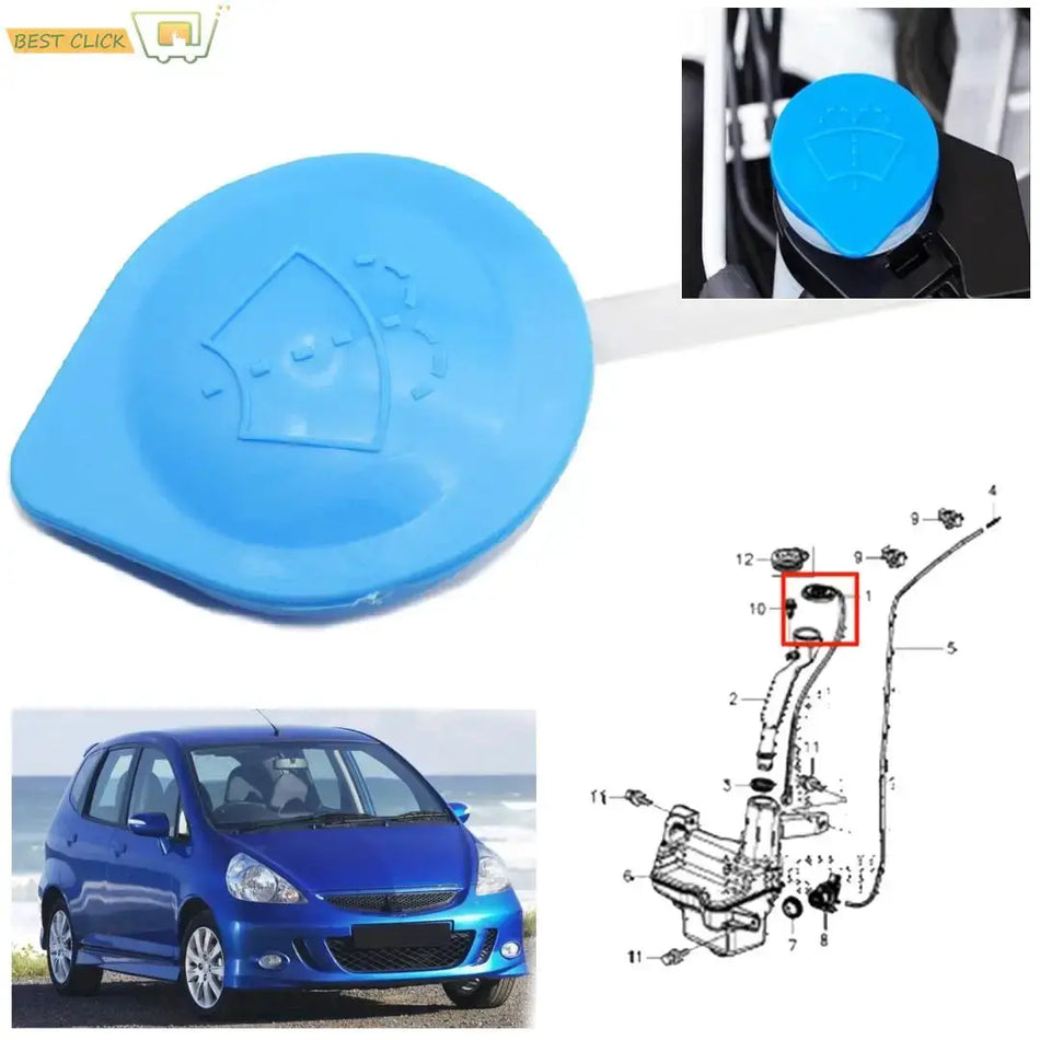 Front Windscreen Wiper Washer Bottle Reservoir Tank Cap For Honda Jazz Fit MK1 2002 - 2008 Washer Reservoir Lid 76802 SAG H01 by InterCyprus Trading Ltd