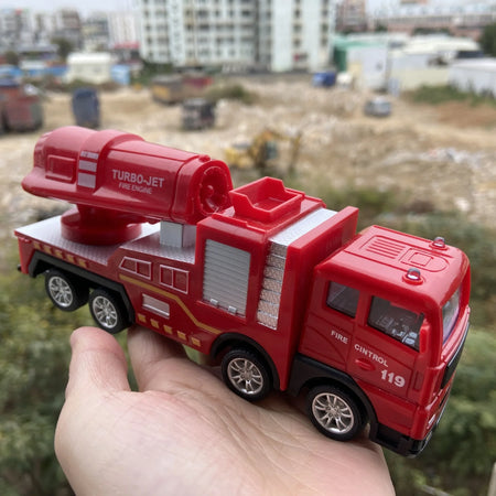 Inertia Fire Truck Toy &ndash; Realistic Pull Back Ladder Action