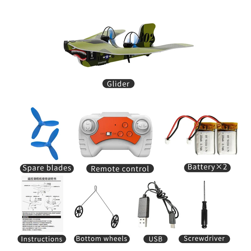 MX208K Remote Control Stunt Plane with Lights - Perfect for Indoor and Outdoor Fun PLANE 2B