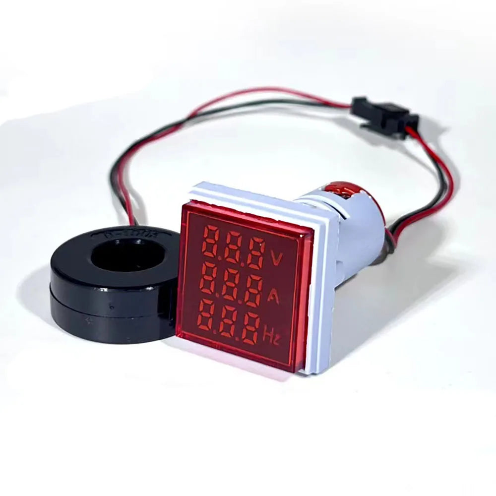 Square LED Digital Voltmeter Ammeter &ndash; Accurate Voltage and Current Measurement Red