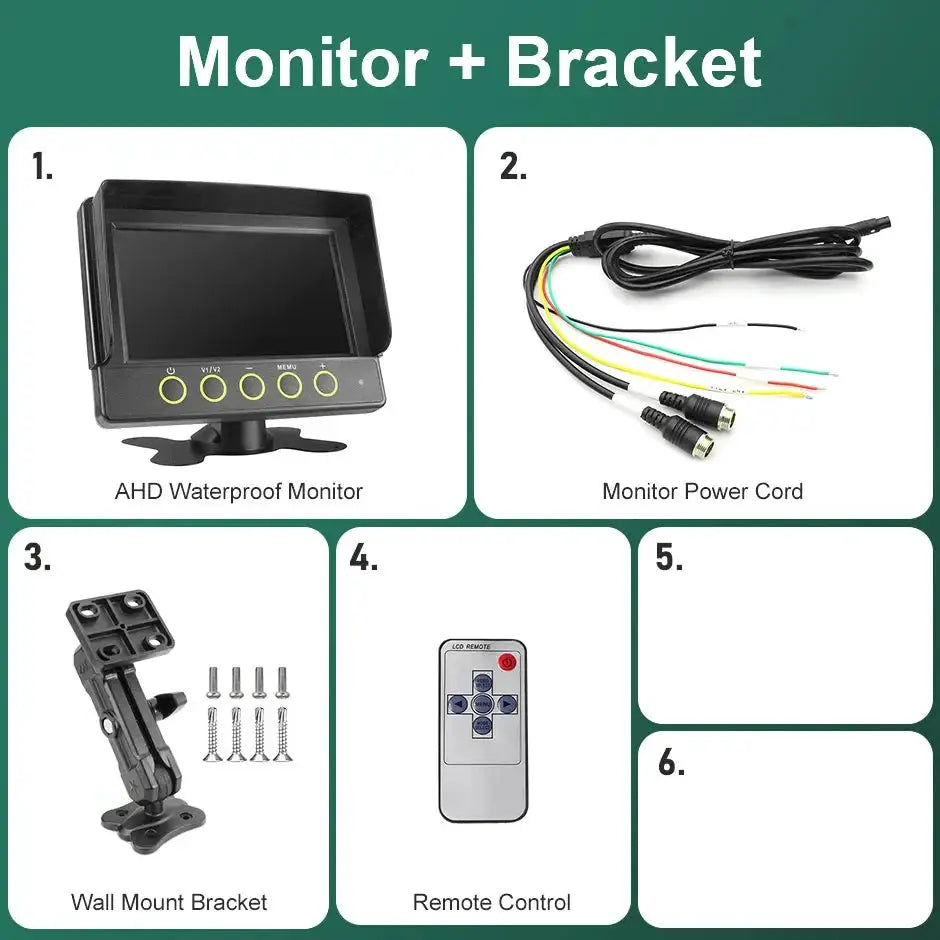 7 Inch Car DVR Monitor 2CH AHD Waterproof Rear View Camera by InterCyprus Trading Ltd