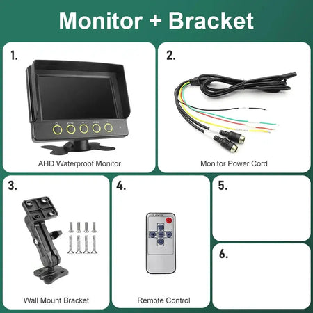 7 Inch Car DVR Monitor 2CH AHD Waterproof Rear View Camera by InterCyprus Trading Ltd