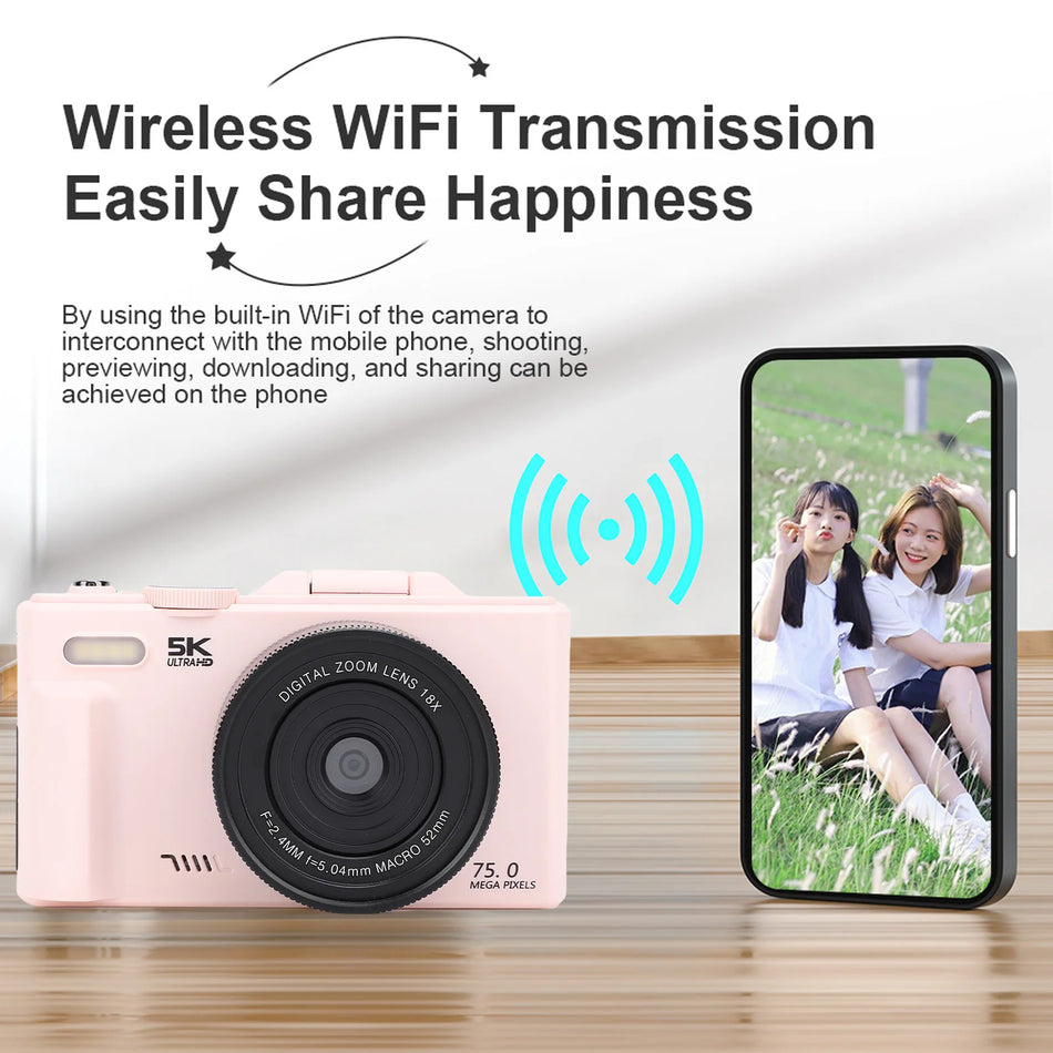 Autofocus Video Camera &ndash; With Built In Flash And 5K Clarity