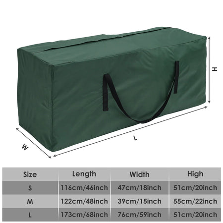 Large Capacity Waterproof Cushion Storage Bag - Outdoor Furniture Protection Cover green / 122x39x55cm
