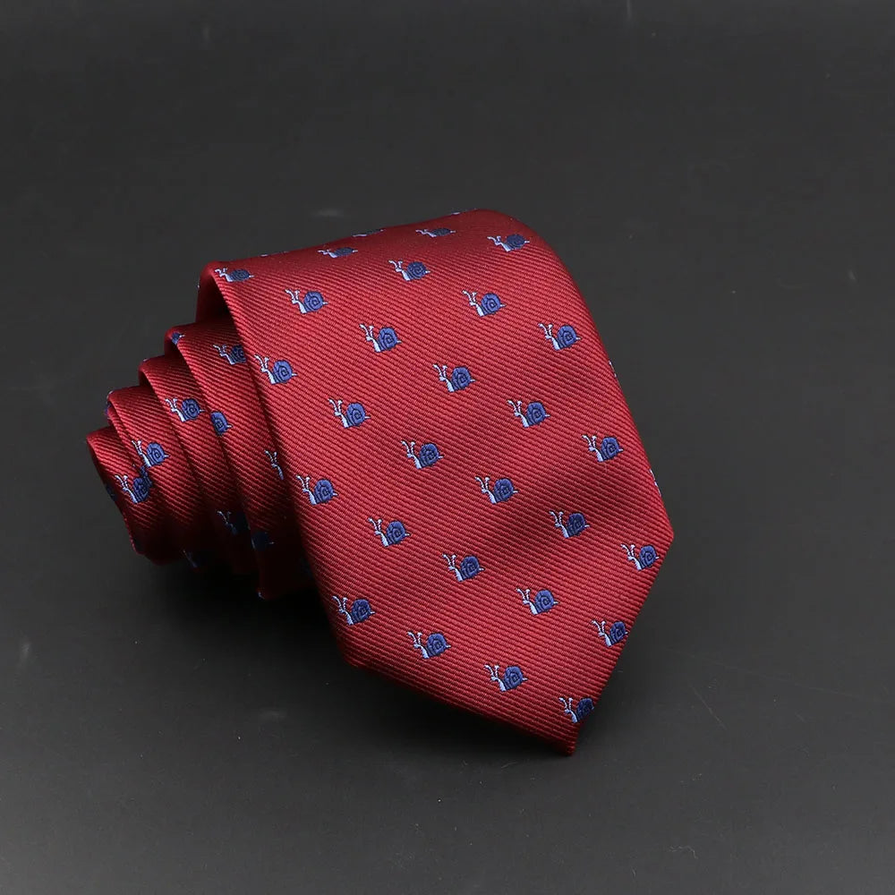 Cute Cartoon Floral Pattern Slim Tie for Men 4