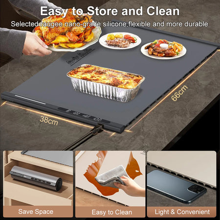 Electric Warming Tray Food Warmer Mat - Fast Heating