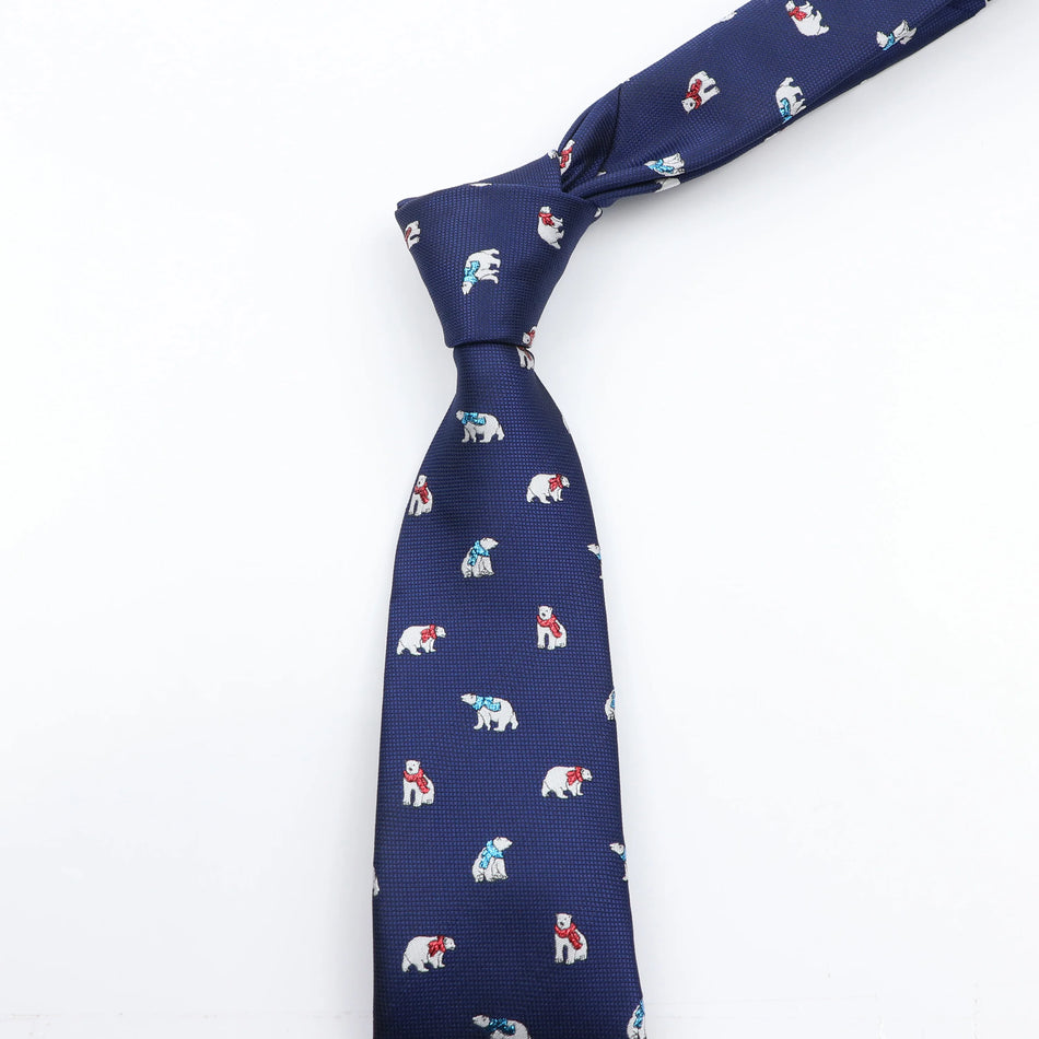 Cute Cartoon Floral Pattern Slim Tie for Men