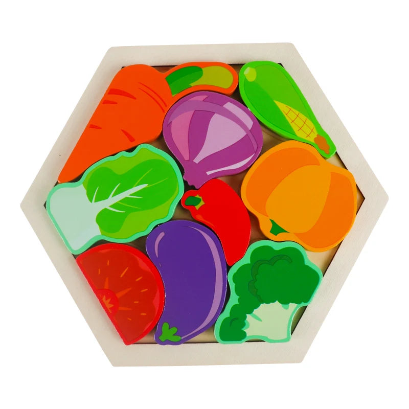 Wooden 3D Jigsaw Puzzle Baby Toy &ndash; Educational Development NB134C2