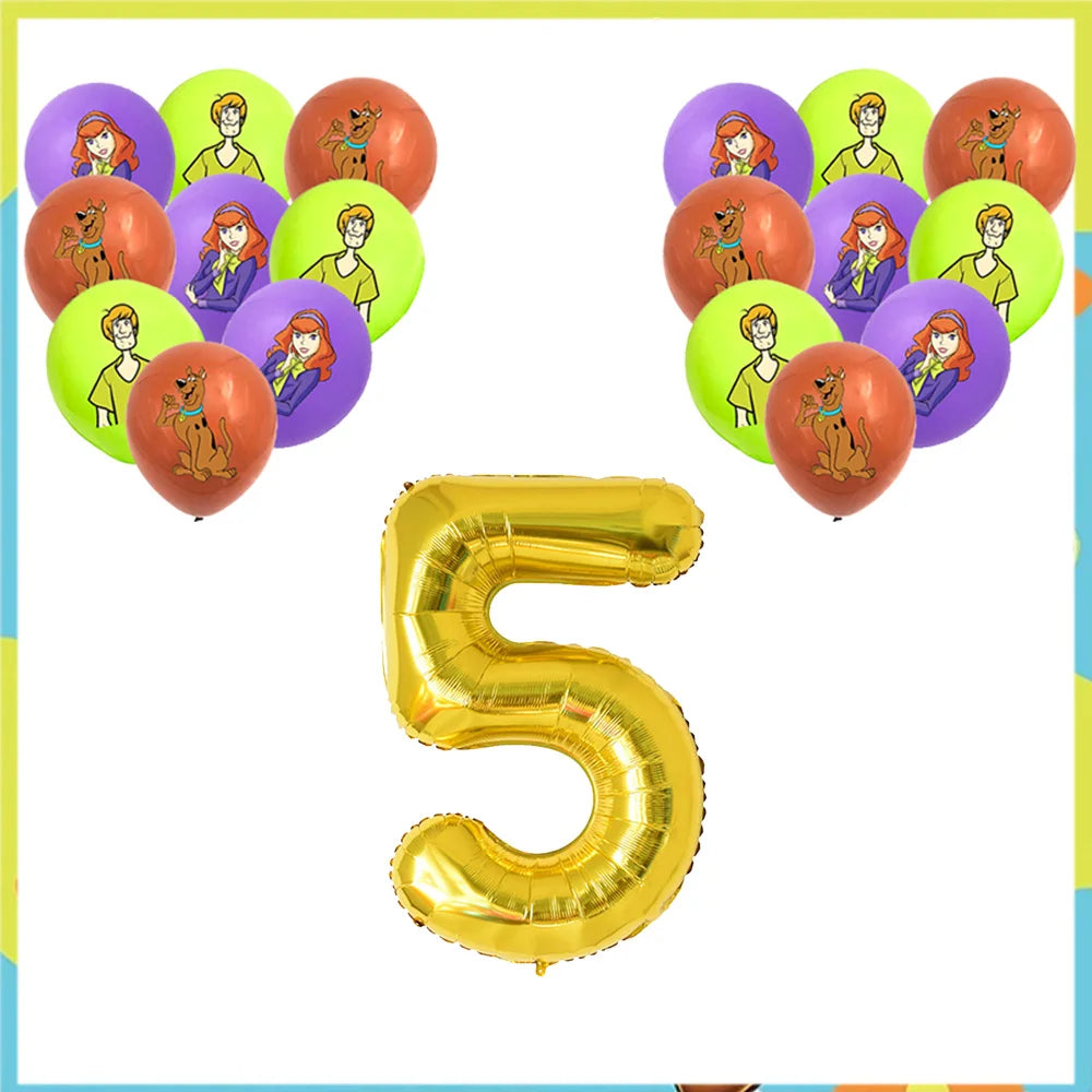 Scooby-Doo Birthday Party Decoration Set with Tableware, Banners, and Balloons 19pcs balloon-5