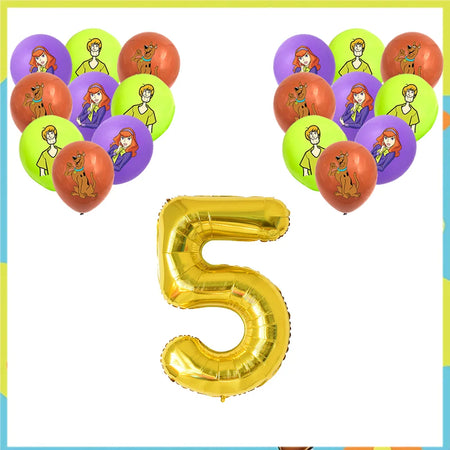 Scooby-Doo Birthday Party Decoration Set with Tableware, Banners, and Balloons 19pcs balloon-5