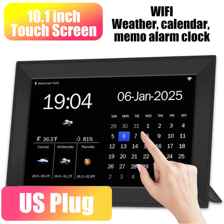 Digital Calendar Clock DC810-B &ndash; Touch Screen Display Feature NEW black-US