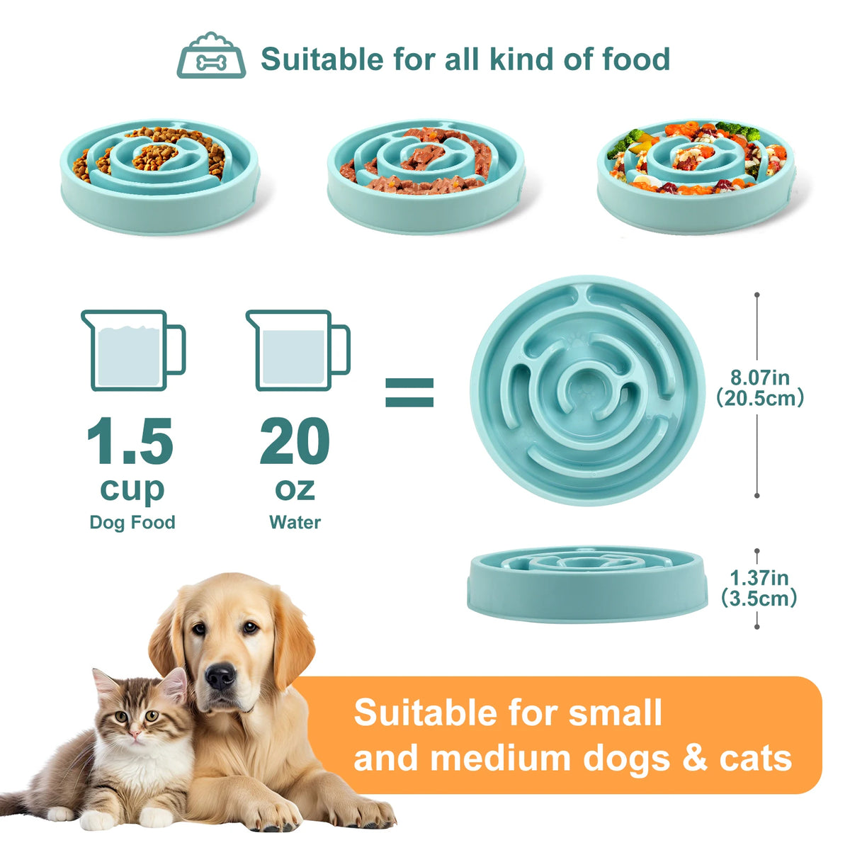 Pet Dog Slow Feeder Bowl &ndash; Anti-Gulping Design for Healthy Eating