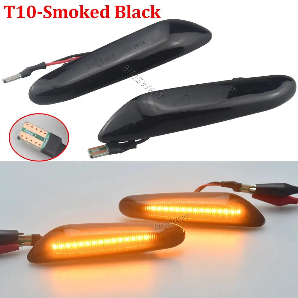 Smoke Lens Dynamic Flowing LED Turn Signal Side Marker Light Blinker Lamp For BMW E90 E91 E92 E93 E60 E87 E82 E46 Accessories by InterCyprus Trading Ltd