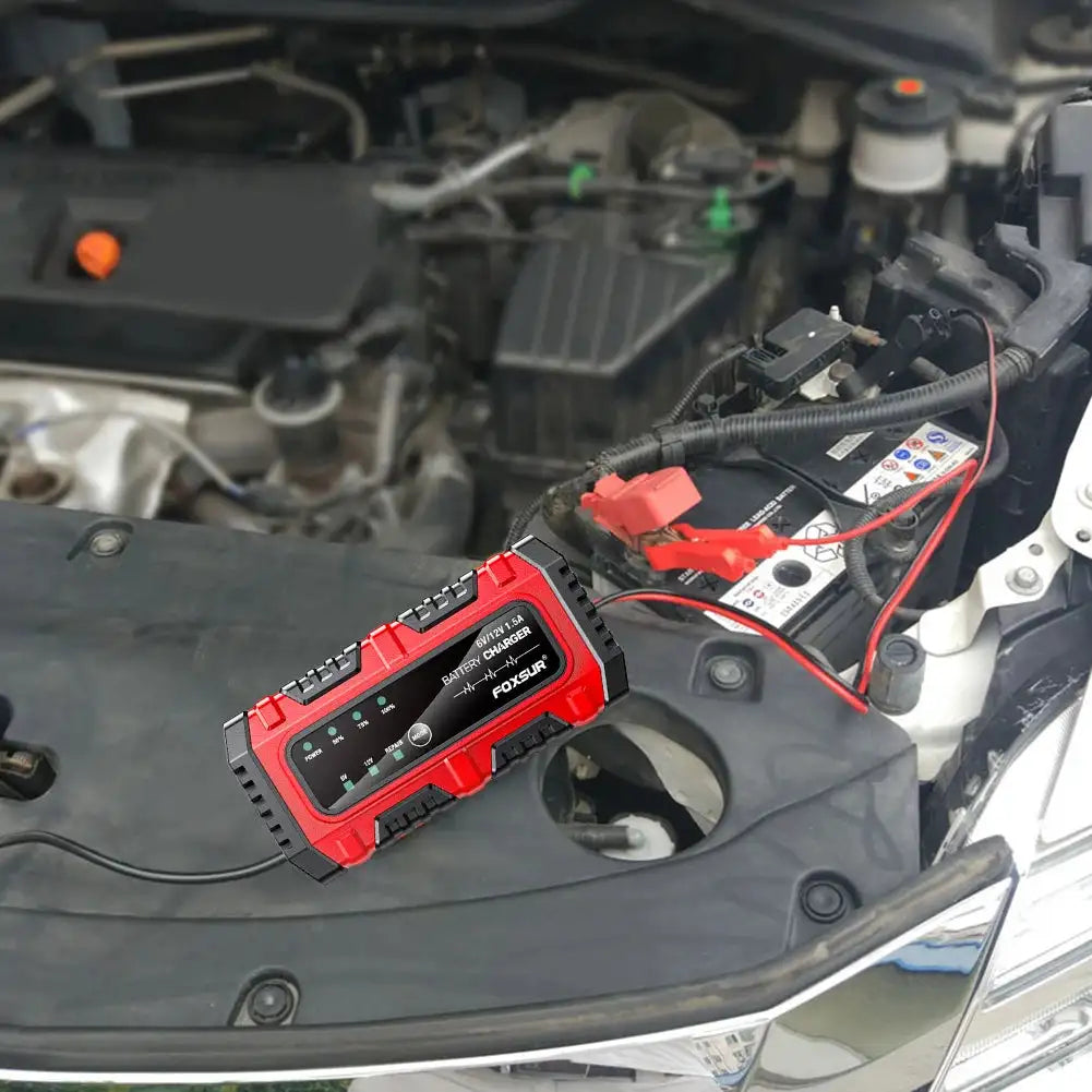 Smart Battery Charger 6V 12V 1.5A For Cars SUVs LeadAcid Gel