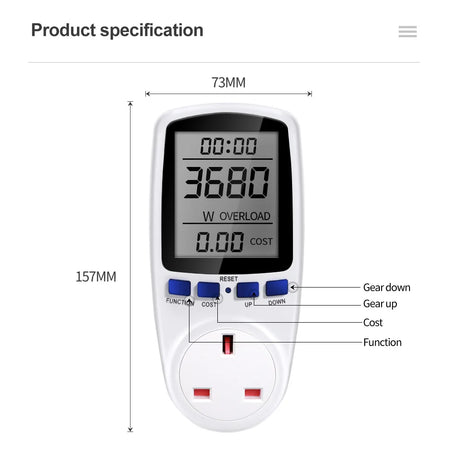 Juanjuan V016 Digital LCD Wattmeter &ndash; Energy Monitor