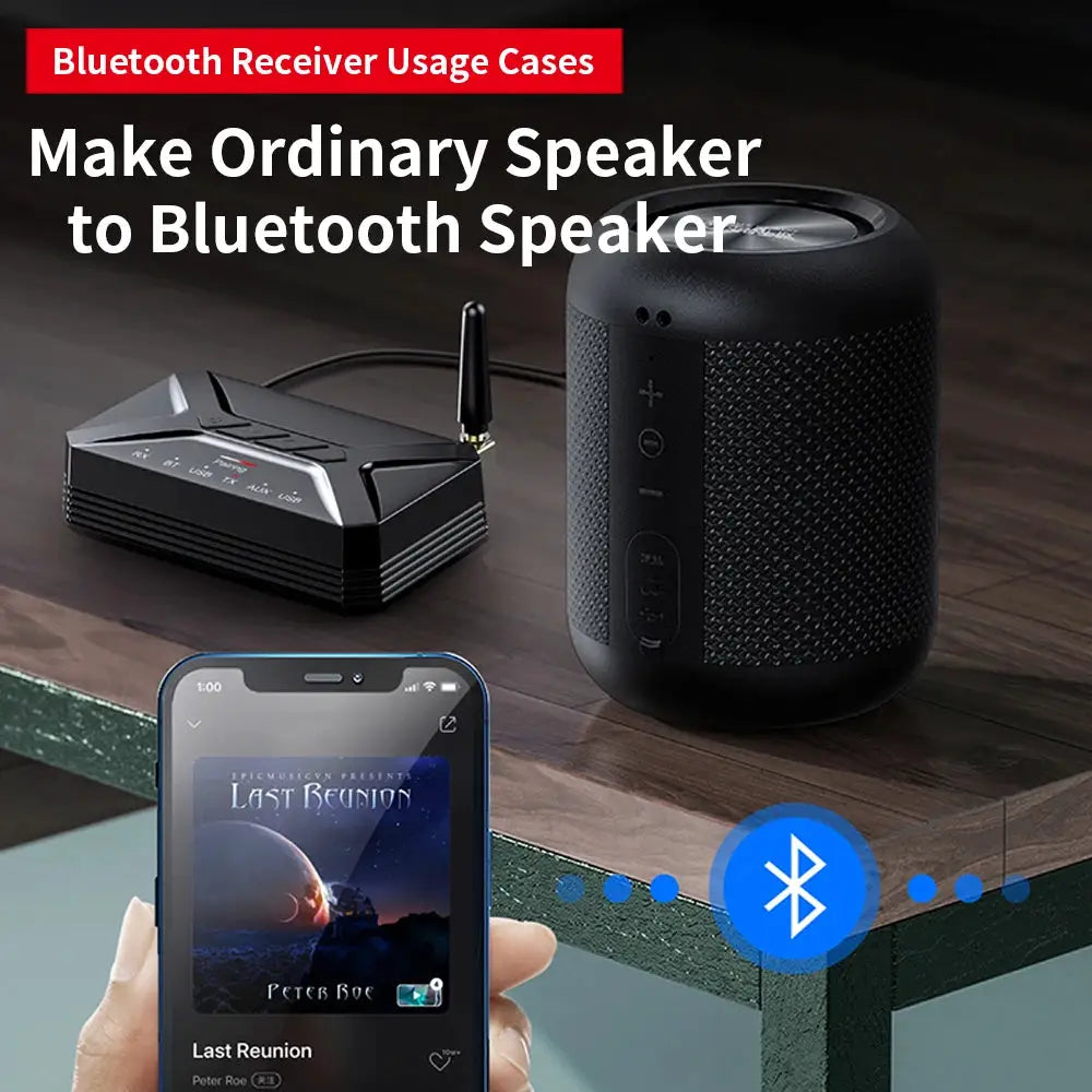 Bluetooth5.0 Audio Transmitter Receiver 40M HD Low Latency Wireless Bluetooth Adapter 3.5mm AUX Jack RCA USB for TV PC Headphone by InterCyprus Trading Ltd