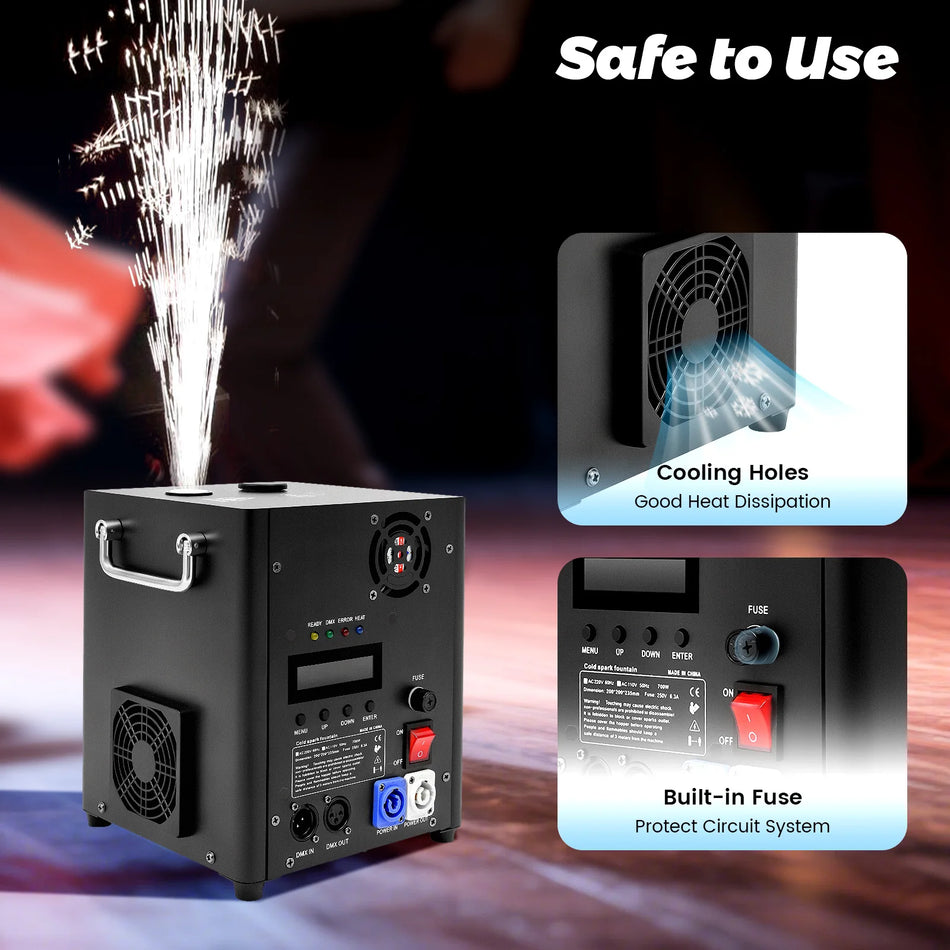 700W Portable DMX Confetti Machine for Stage Effects, Remote or DMX Control, Adjustable Spray Height