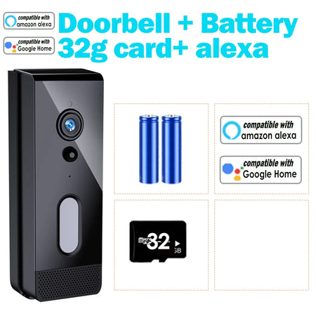 Tuya WiFi Doorbell Camera Outdoor &ndash; Battery Powered