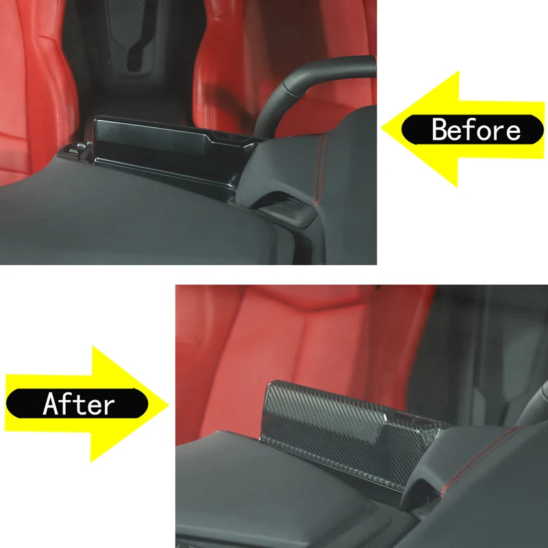 Cornice centrale dello schermo in fibra di carbonio reale per Chevrolet Corvette C8