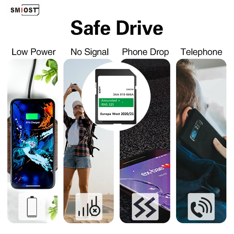 Amunsted+ Navigation GPS SD Card 2020/21 &ndash; Skoda RNS315 Map