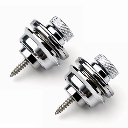 Miwayer Guitar Strap Lock &ndash; Heavy Duty Metal Button Silver 2 pcs