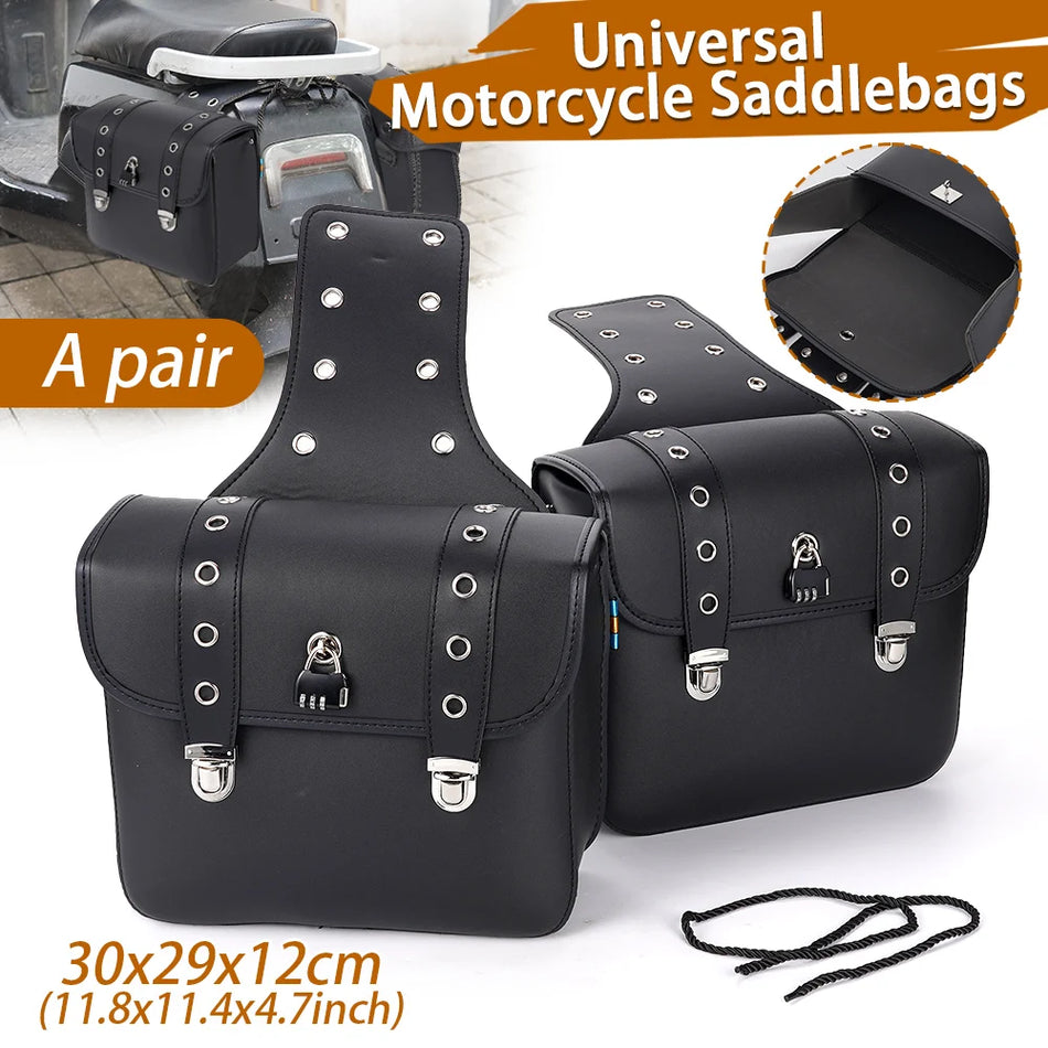 Set de sacoches de moto en cuir PU universel pour Honda, Suzuki, Kawasaki, Yamaha