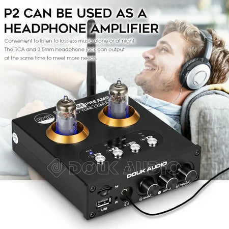 Douk Audio P2 HiFi Vacuum Tube Preamp &amp; Bluetooth Receiver