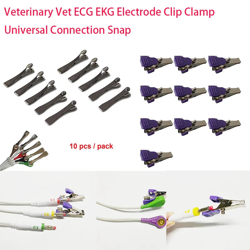 Zestaw klipsów elektrod EKG dla weterynarii Contec TLC9803 Uniwersalny
