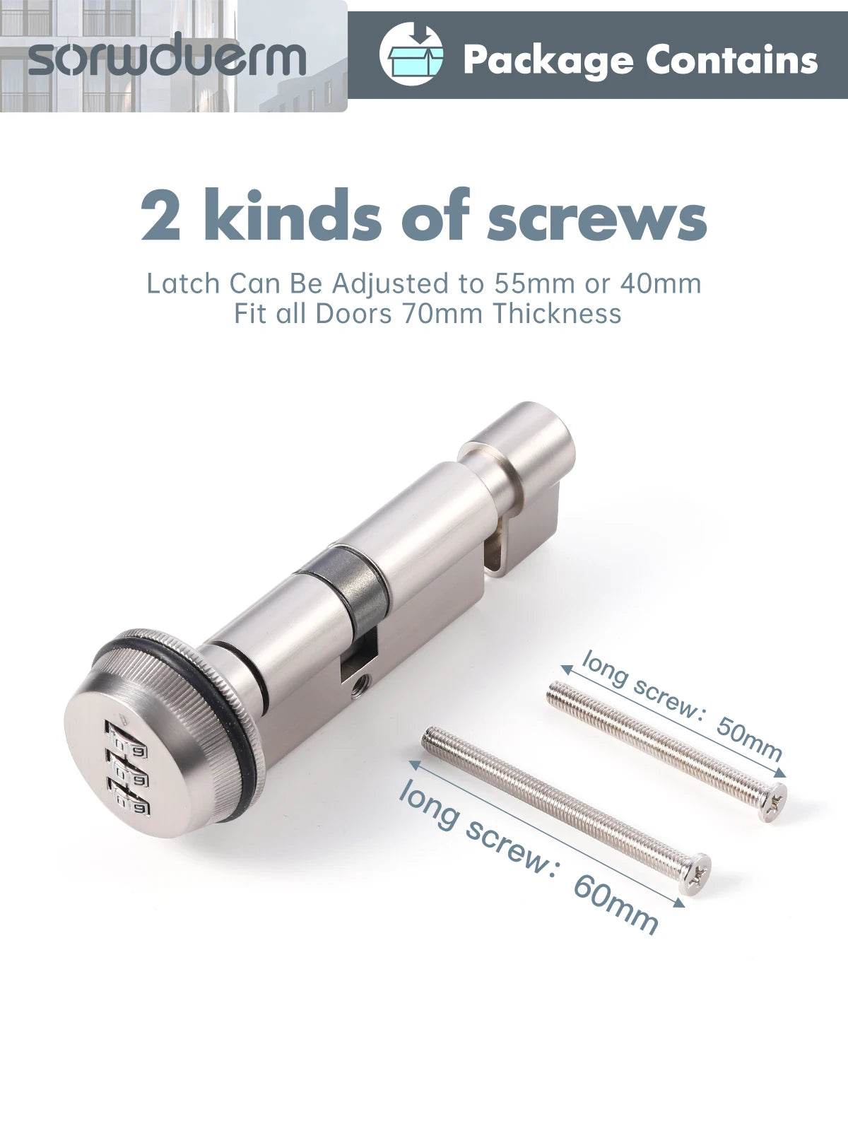 Smart Digital Door Lock Steel drawing / 90mm