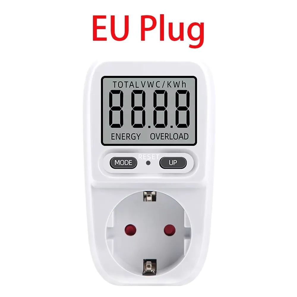 Energy Measuring Plug Electricity Power Meter Wattmeter LCD Energy Meter Billing Socket ...
