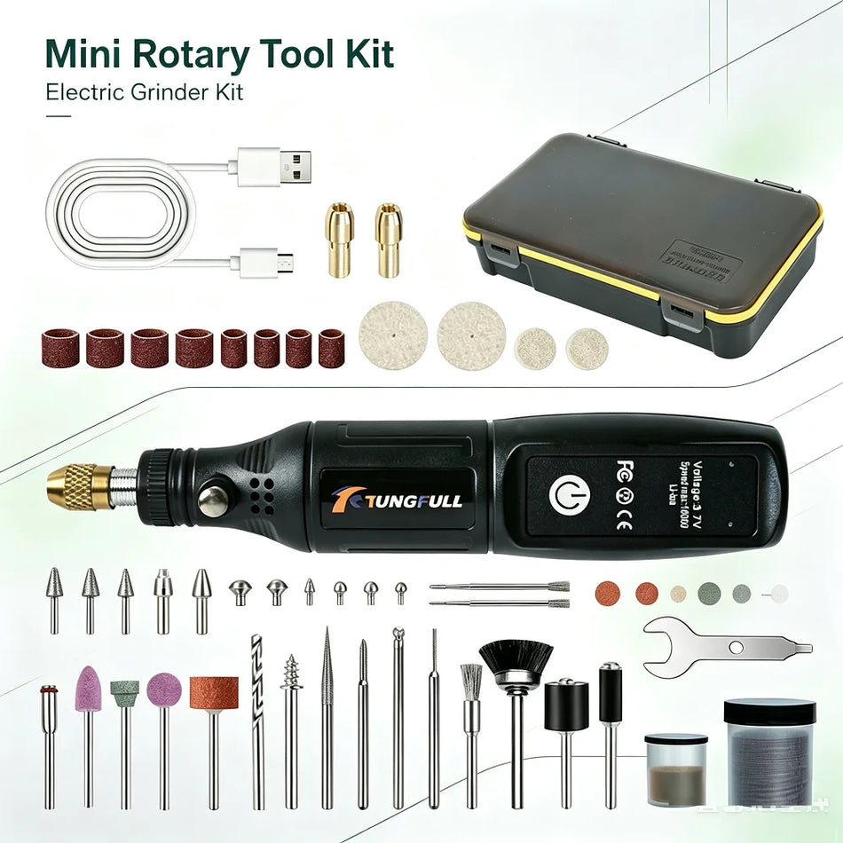Mini Ferramenta Rotativa Sem Fios Com 3.7V USB Para Joalharia, Trabalhos em Madeira e DIY