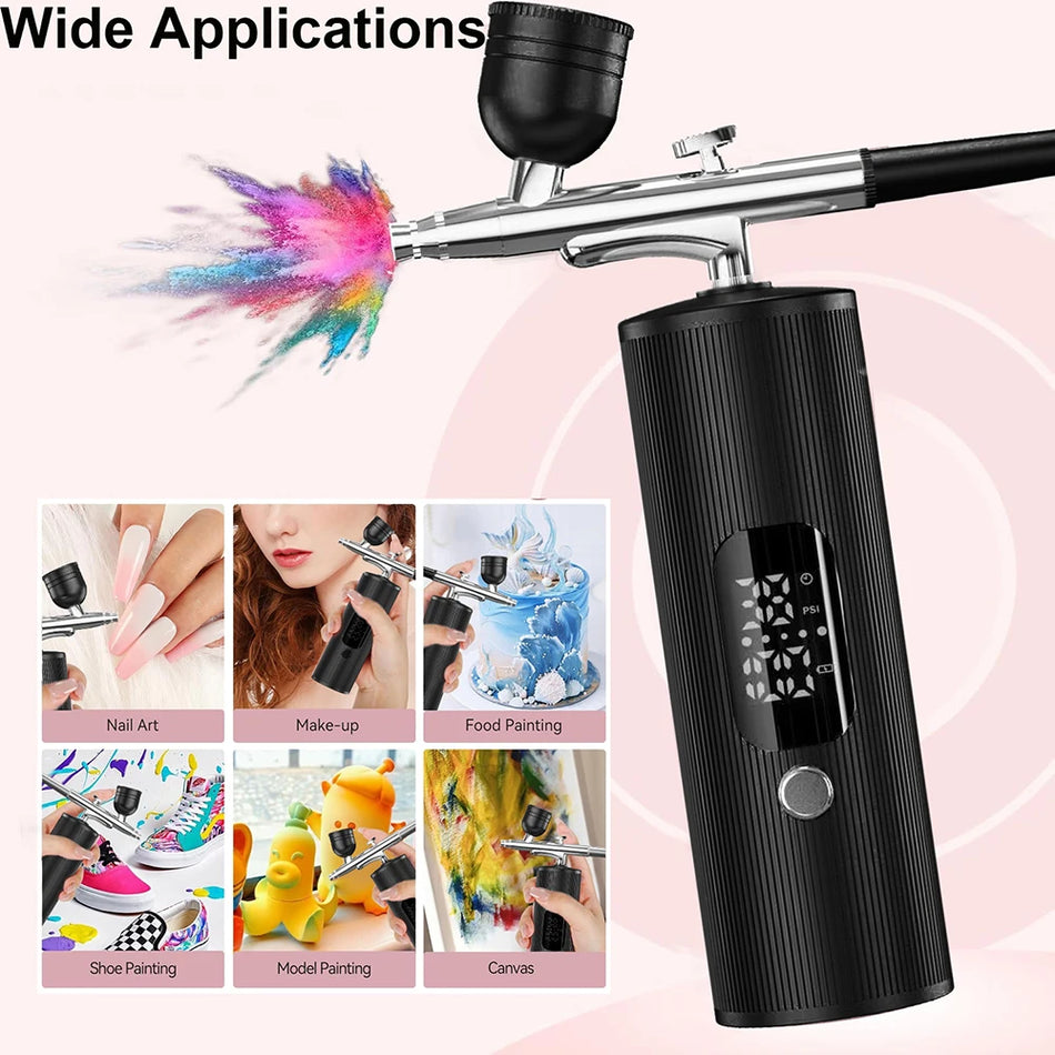 Tragbares Airbrush-Set mit Kompressor und Mini-Spritzpistole für Malerei