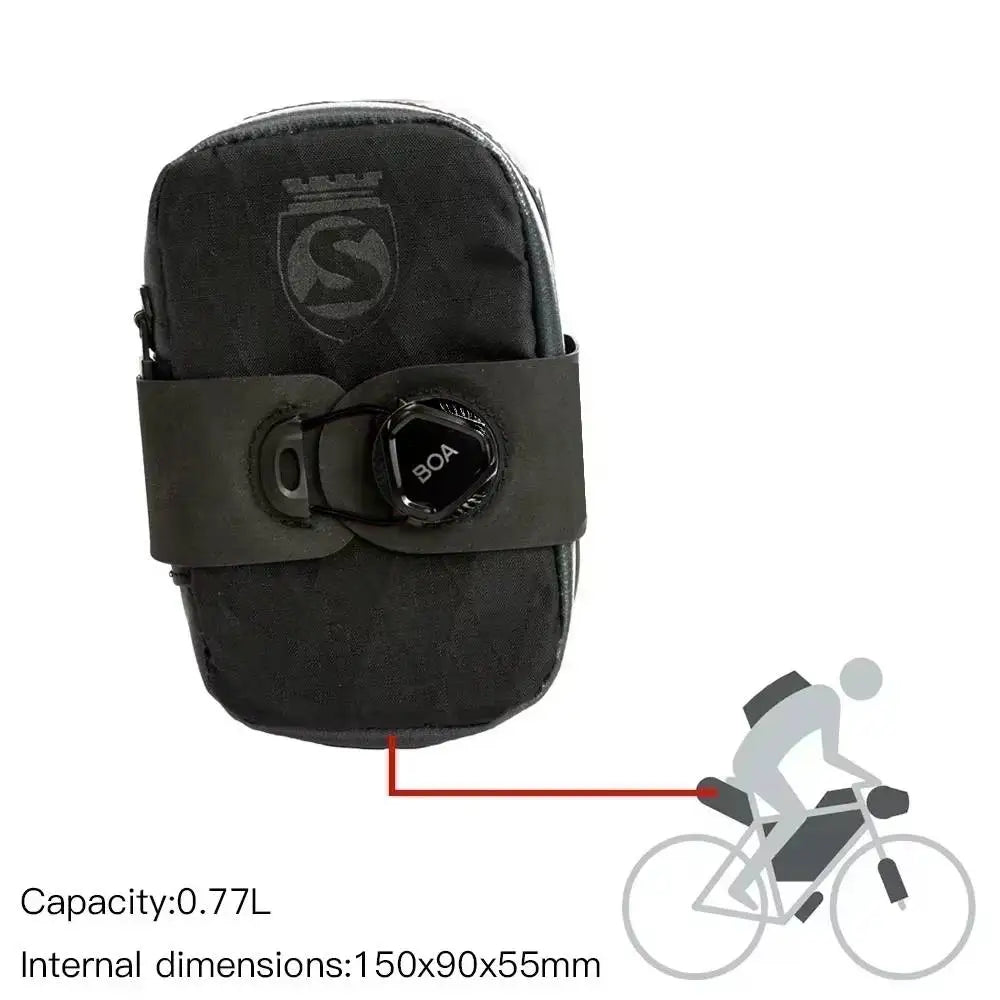 Seat Packs Saddle Bag &ndash; Waterproof Durable Nylon with YKK Zipper 01 Black