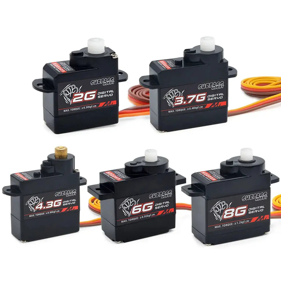 Surpass Hobby 2g 3.7g 4.3g 6g 8g Micro Digital Mini Servo Metal and Plastic Gear for Rc Drone Airplane Fixed-wing Car Robot by InterCyprus Trading Ltd