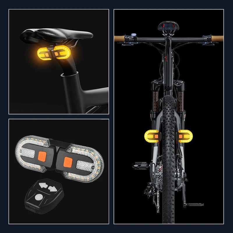 Cykel blinkers bakljus med USB-uppladdningsbart batteri, 3 i 1 LED baklampa IPX5 vattentät ABS