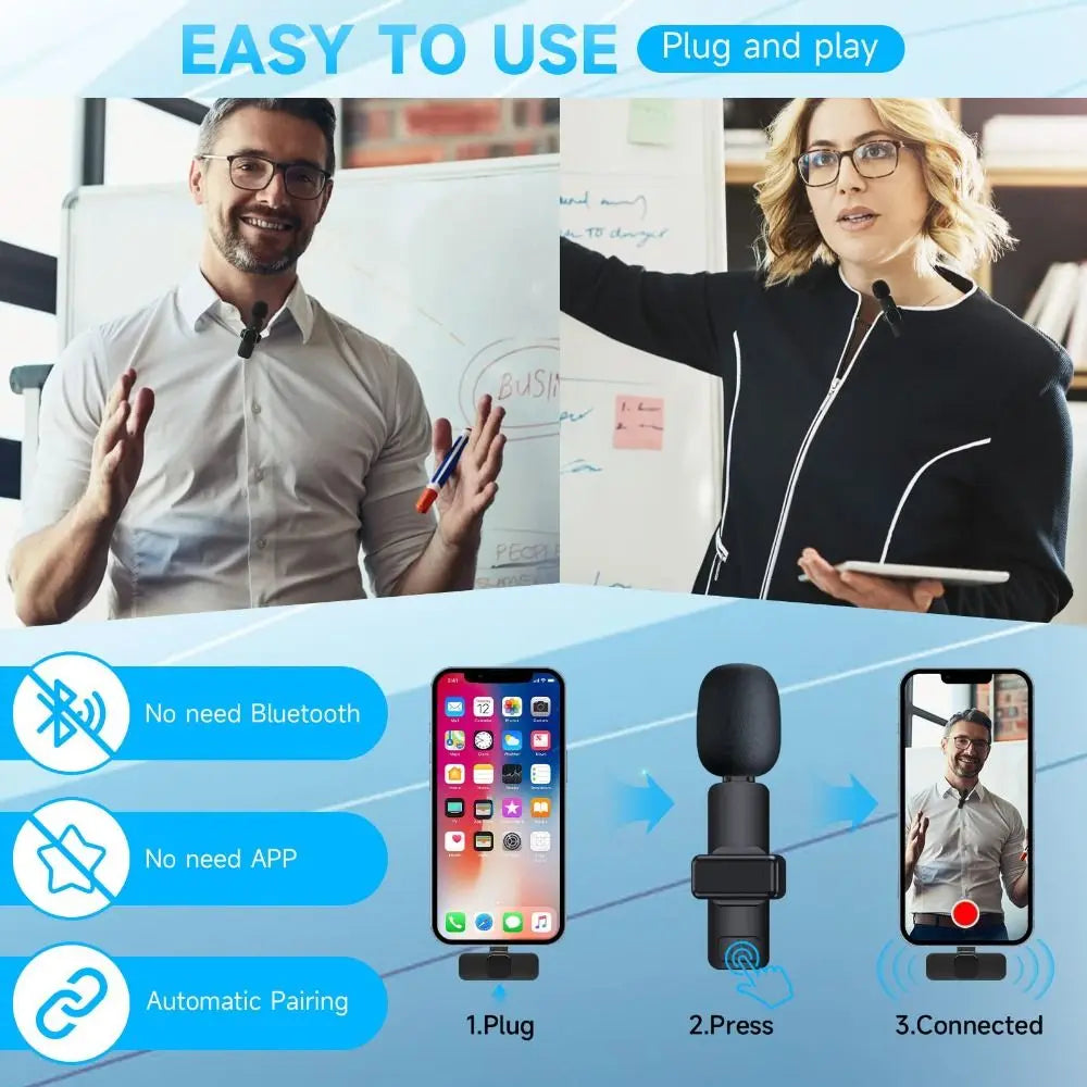 MIIQNUS Mini Wireless Lavalier Microphone for iPhone and Live Streaming