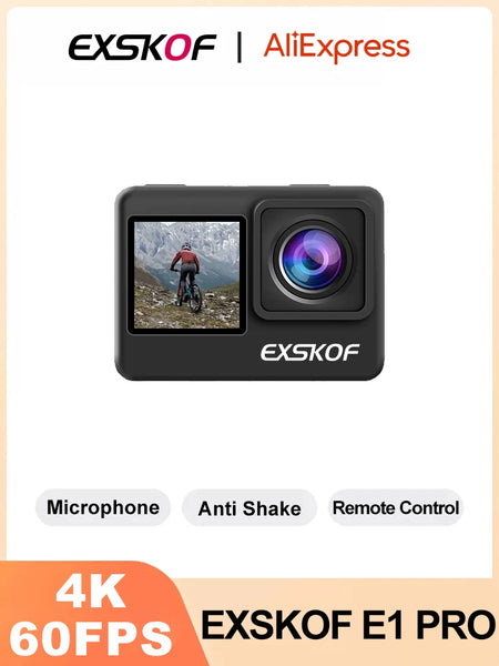 EXSKOF E1 Pro &ndash; 4K 60FPS Dual Screen Action Camera