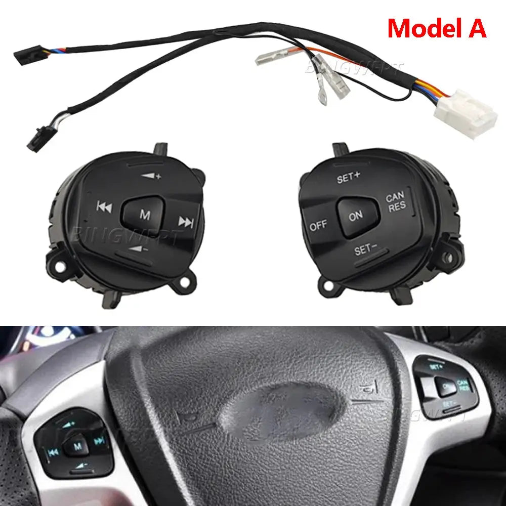 Car Accessories Steering Wheel Volume Control Switch With Blue Backlight For Ford Fiesta MK7 MK8 Ecosport 2013 2014 2015 by InterCyprus Trading Ltd